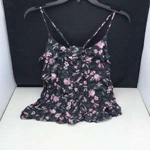 Grey pink and white tank top American Eagle size s